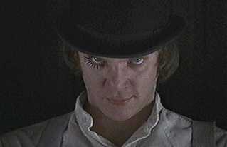Malcom MacDowell in Kubrick's  A Clockwork Orange